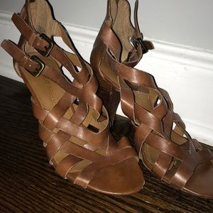 Tan strappy Franco sarto sandals